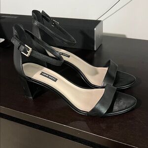 Nine West Black Strappy Heels